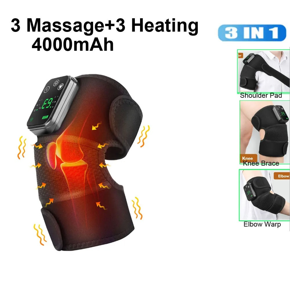 Rodillera con calefacción eléctrica con 5 modos de relajación muscular, Dispositivo de masaje de rodilla con calefacción eléctrica,
