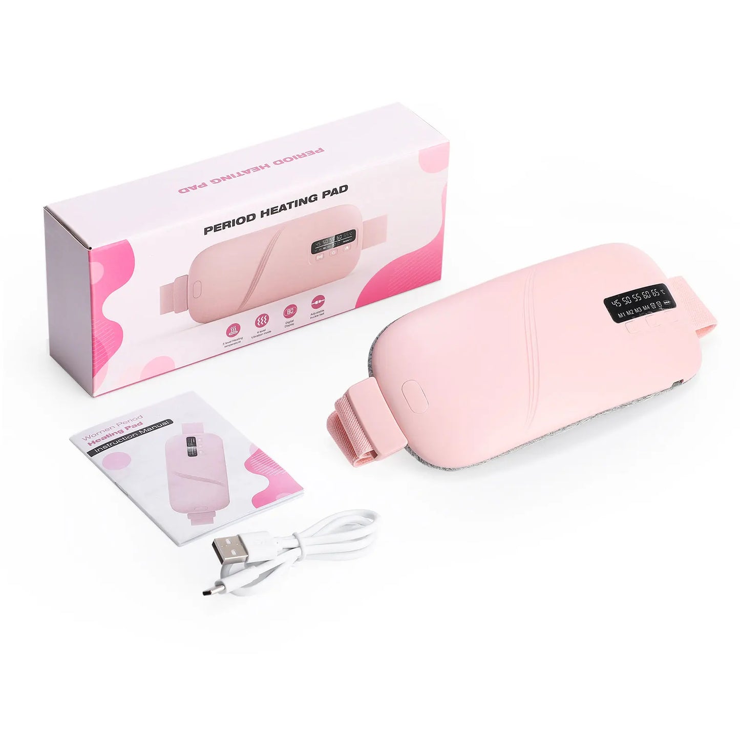 Local Stock Women Menstrual Heating Pads Effective Hot Compress Period Relief Belt Rechargeable Heated Waist Massager Gifts