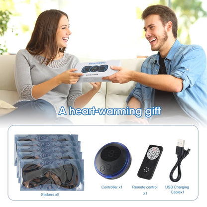 Smart Electric Neck Massager Set Cervical Patch 8 Modes 19 Levels Intensity Portable Home Use Massage Tools for Relieve Fatigue