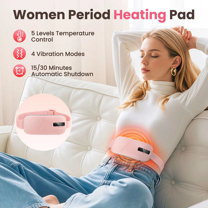 Local Stock Women Menstrual Heating Pads Effective Hot Compress Period Relief Belt Rechargeable Heated Waist Massager Gifts