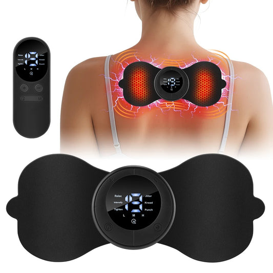Juego de masajeador de cuello eléctrico inteligente, parche Cervical, 8 modos, 19 niveles de intensidad, herramientas de masaje portátiles para uso doméstico para aliviar la fatiga